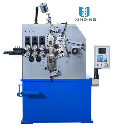 Máquina que arrolla de la primavera automática de tres ejes azul con el motor servo de la echada 1,5 kilovatios