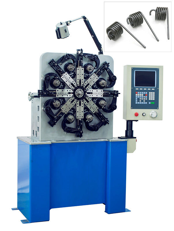 La máquina automática del muelle de torsión consiste en la leva AXIS, alambre que alimenta AXIS, base de la rotación